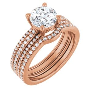 Rings 14K Rose  7 mm Round Engagement Ring Mounting