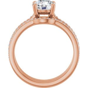 Rings 14K Rose  7 mm Round Engagement Ring Mounting