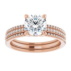 Rings 14K Rose  7 mm Round Engagement Ring Mounting
