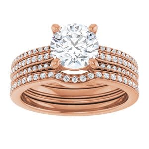 Rings 14K Rose  7 mm Round Engagement Ring Mounting