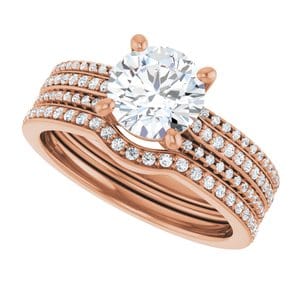 Rings 14K Rose  7 mm Round Engagement Ring Mounting