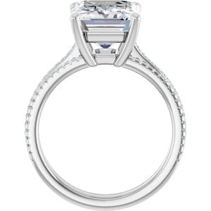 Rings 14K White  11x9 mm Emerald Engagement Ring Mounting