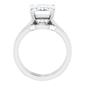 Rings 14K White  11x9 mm Emerald Engagement Ring Mounting