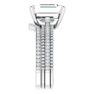 Rings 14K White  11x9 mm Emerald Engagement Ring Mounting