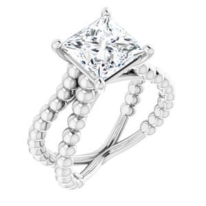 Rings Continuum Sterling Silver  8 mm Square Solitaire Engagement Ring Mounting