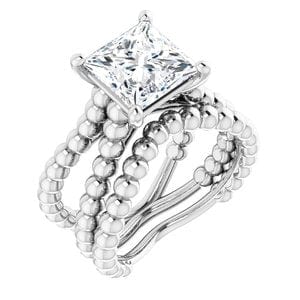 Rings Continuum Sterling Silver  8 mm Square Solitaire Engagement Ring Mounting
