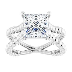 Rings Continuum Sterling Silver  8 mm Square Solitaire Engagement Ring Mounting