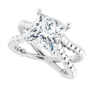 Rings Continuum Sterling Silver  8 mm Square Solitaire Engagement Ring Mounting