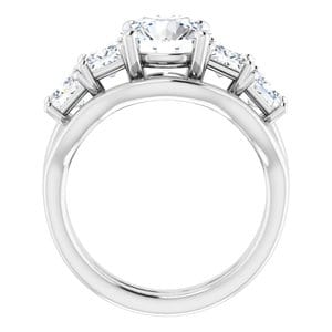 Rings 14K White  8 mm Round Engagement Ring Mounting
