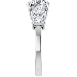 Rings 14K White  8 mm Round Engagement Ring Mounting