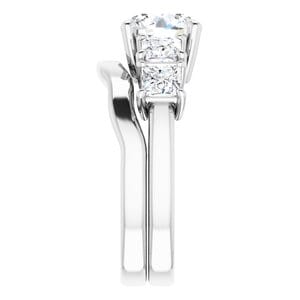Rings 14K White  8 mm Round Engagement Ring Mounting