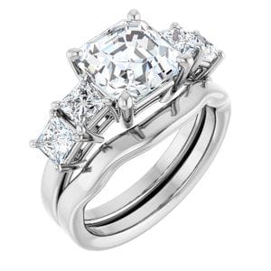 Rings Continuum Sterling Silver  8 mm Asscher Engagement Ring Mounting