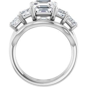 Rings Continuum Sterling Silver  8 mm Asscher Engagement Ring Mounting