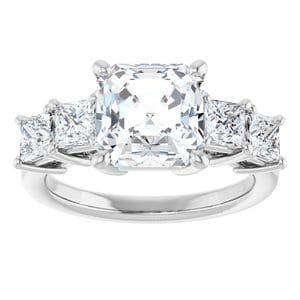 Rings Continuum Sterling Silver  8 mm Asscher Engagement Ring Mounting