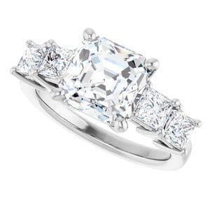 Rings Continuum Sterling Silver  8 mm Asscher Engagement Ring Mounting