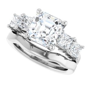 Rings Continuum Sterling Silver  8 mm Asscher Engagement Ring Mounting