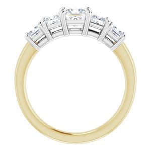 Rings 14K Yellow & White 4.5x4.5 mm Square Engagement Ring Mounting