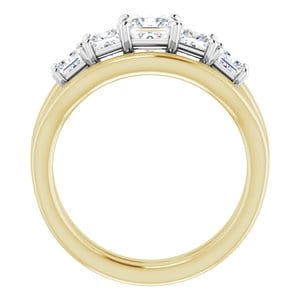 Rings 14K Yellow & White 4.5x4.5 mm Square Engagement Ring Mounting