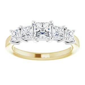 Rings 14K Yellow & White 4.5x4.5 mm Square Engagement Ring Mounting