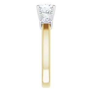 Rings 14K Yellow & White 4.5x4.5 mm Square Engagement Ring Mounting