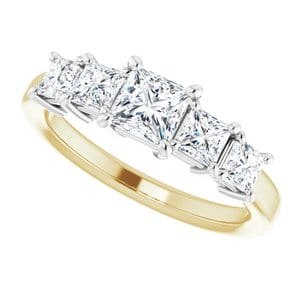 Rings 14K Yellow & White 4.5x4.5 mm Square Engagement Ring Mounting
