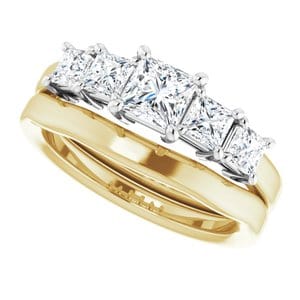 Rings 14K Yellow & White 4.5x4.5 mm Square Engagement Ring Mounting