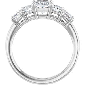 Rings 10K White  5 mm Square Engagement Ring Mounting
