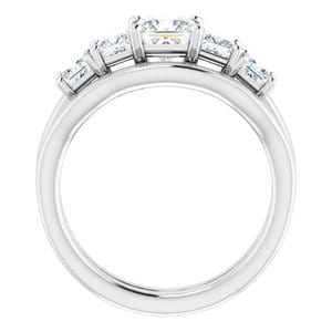 Rings 10K White  5 mm Square Engagement Ring Mounting