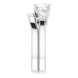 Rings 10K White  5 mm Square Engagement Ring Mounting