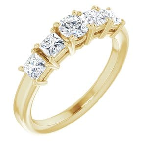 Rings 14K Yellow  4.1 mm Round Engagement Ring Mounting