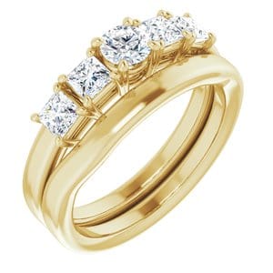 Rings 14K Yellow  4.1 mm Round Engagement Ring Mounting