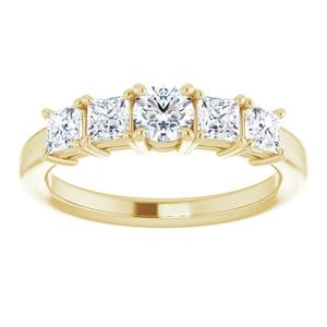Rings 14K Yellow  4.1 mm Round Engagement Ring Mounting