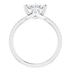 Rings 14K White  5.5 mm Square Engagement Ring Mounting