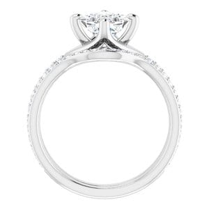 Rings 14K White  5.5 mm Square Engagement Ring Mounting