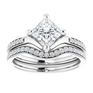 Rings 14K White  5.5 mm Square Engagement Ring Mounting
