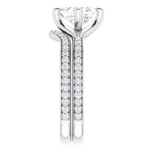 Rings 14K White  5.5 mm Square Engagement Ring Mounting
