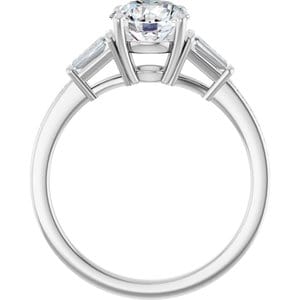 Rings 14K White  7 mm Round Engagement Ring Mounting