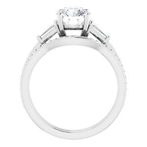 Rings 14K White  7 mm Round Engagement Ring Mounting