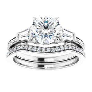 Rings 14K White  7 mm Round Engagement Ring Mounting