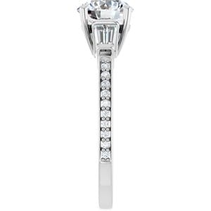 Rings 14K White  7 mm Round Engagement Ring Mounting