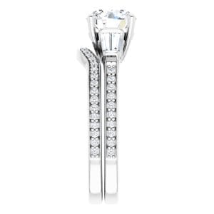 Rings 14K White  7 mm Round Engagement Ring Mounting