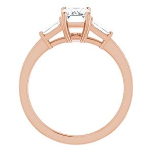 Rings 14K Rose  7x5 mm Emerald Engagement Ring Mounting