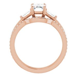 Rings 14K Rose  7x5 mm Emerald Engagement Ring Mounting