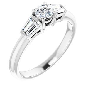 Rings 14K White 4.1 mm Round Engagement Ring Mounting