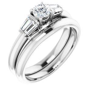 Rings 14K White 4.1 mm Round Engagement Ring Mounting