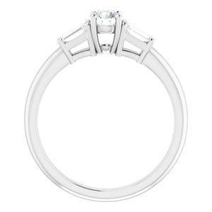 Rings 14K White 4.1 mm Round Engagement Ring Mounting