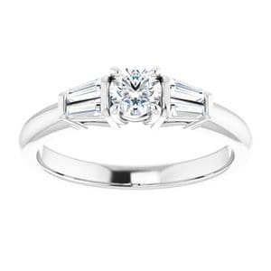 Rings 14K White 4.1 mm Round Engagement Ring Mounting