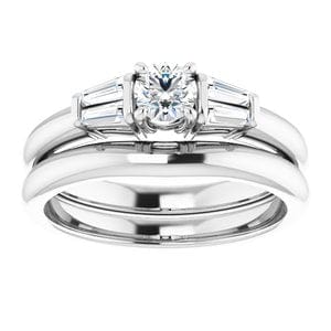 Rings 14K White 4.1 mm Round Engagement Ring Mounting