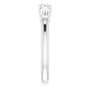 Rings 14K White 4.1 mm Round Engagement Ring Mounting