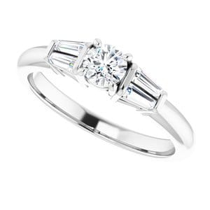 Rings 14K White 4.1 mm Round Engagement Ring Mounting